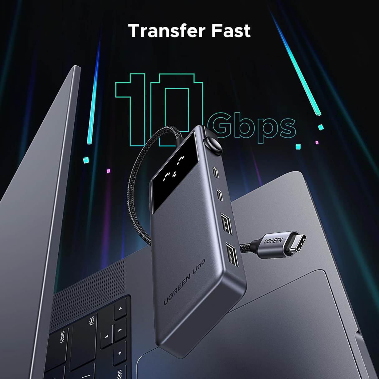 UGREEN Uno Hub USB-C 6 en 1 4K HDMI 10Gbps – Pantalla LED