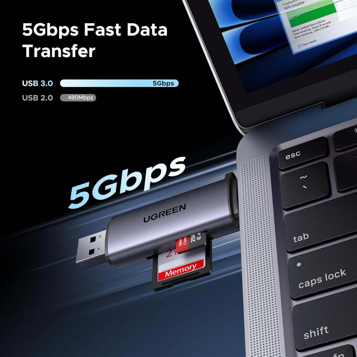 Ugreen Lector de tarjetas SD tipo C USB 3.0 OTG