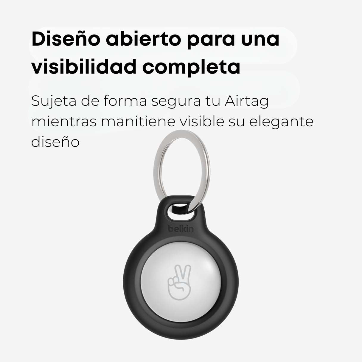 Belkin - Soporte seguro con llavero para Apple AirTag, duradera y resistente a los arañazos