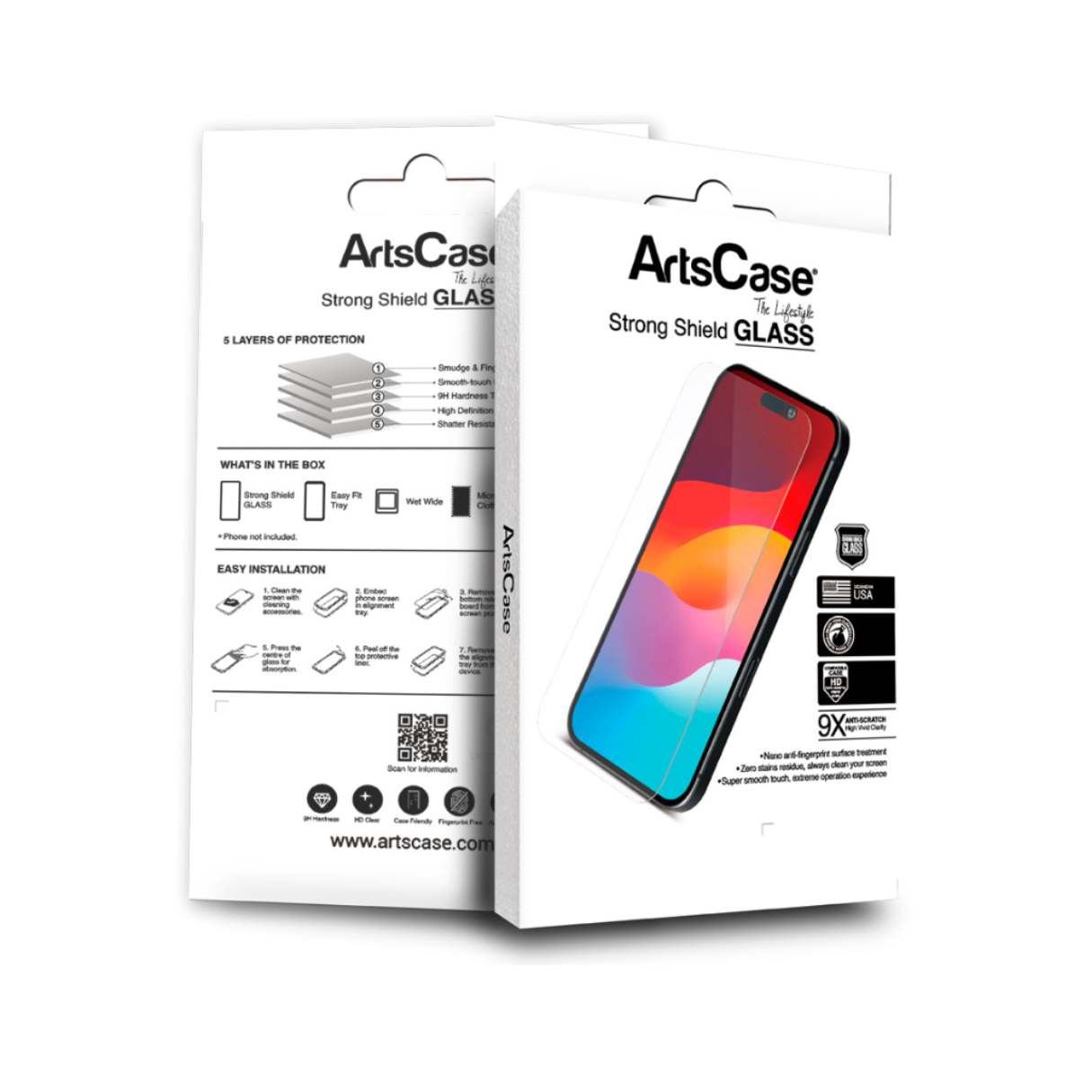 Artscase Mica de Vidrio Iphone 16 Plus/15 Plus / 15 Pro Max Artscase Strong Shield Ultra Clear