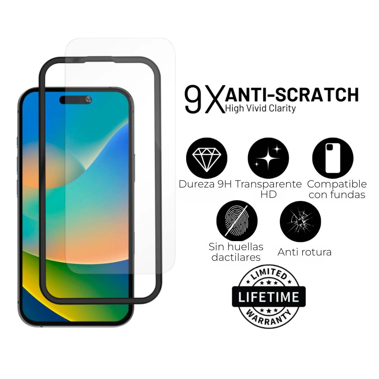 ArtsCase Mica de Vidrio para iPhone 16e/14 – Clear