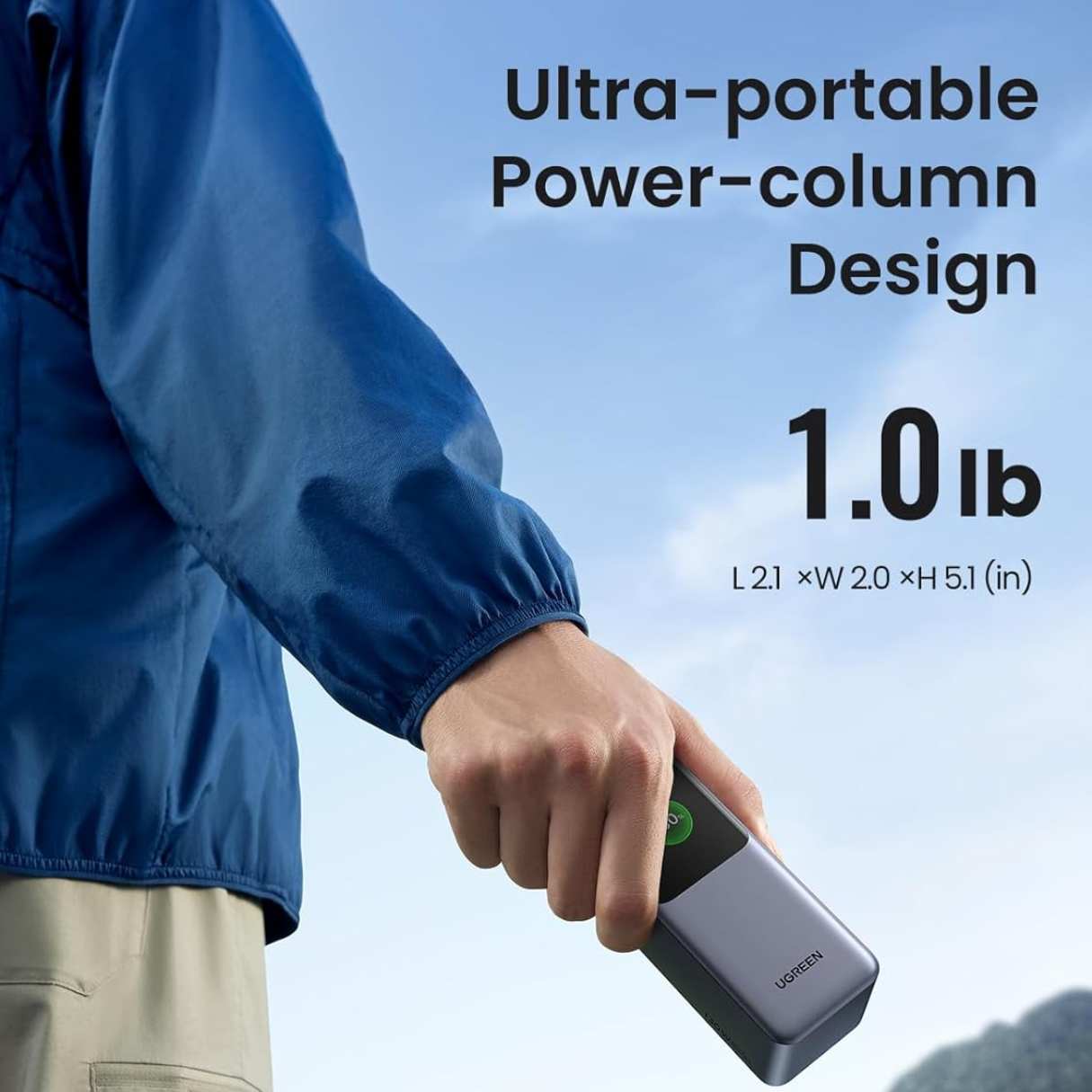 Ugreen Power bank 20000mAh 130W PD carga rápida 3P pantalla TFT para Macbook/iPad/iPhone/Galaxy/Switch y más