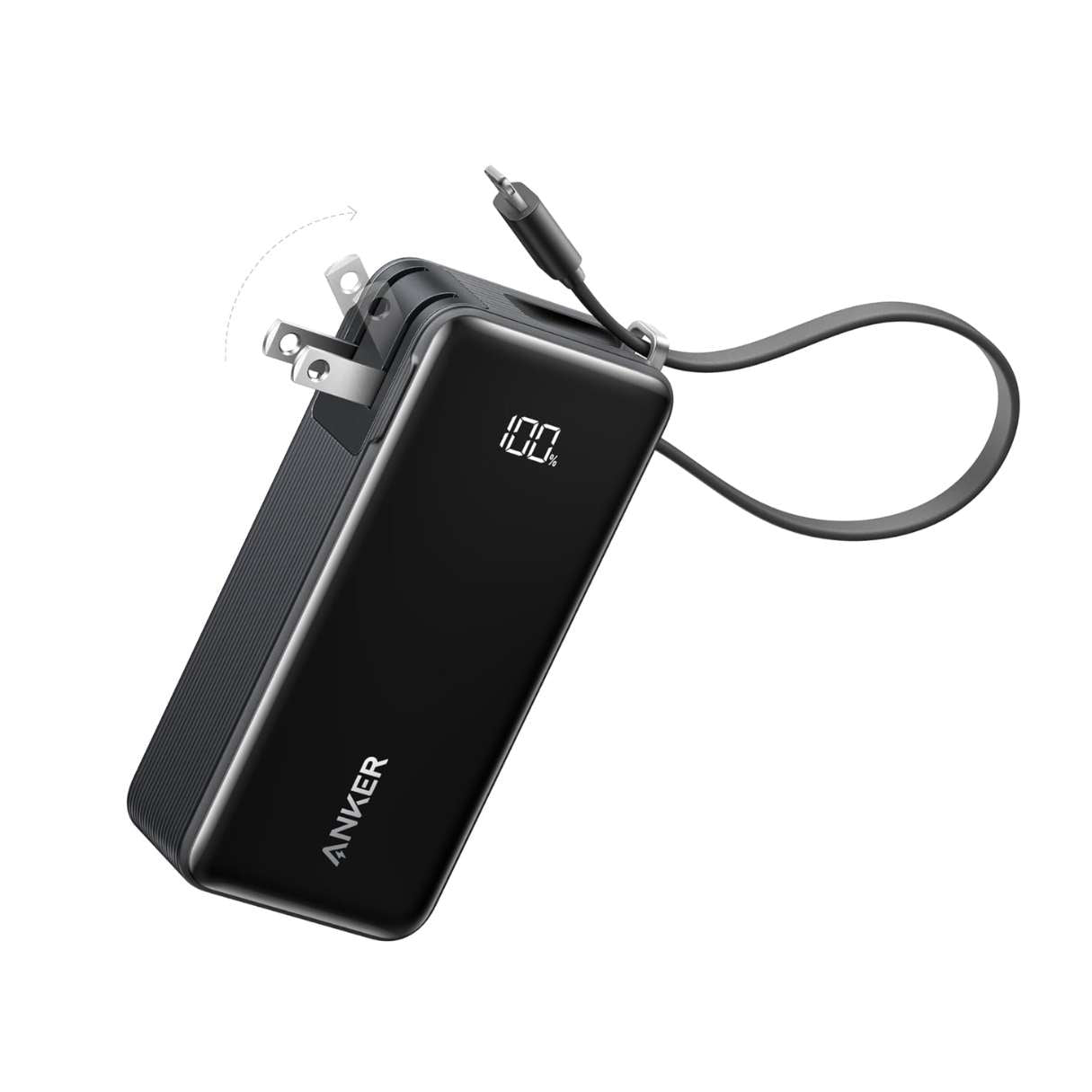 Power Bank 10000mAh Anker 3 en 1 con cable tipo C y enchufe integrado, para iPhone 15/16/Samsung