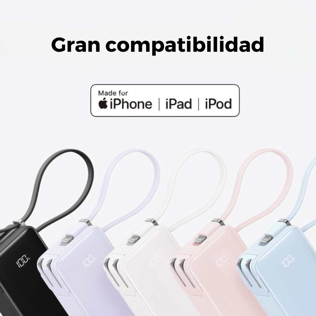 Power Bank 10000mAh Anker 3 en 1 con cable Lightning y enchufe integrado, para iPhone 14/13/12/11/X