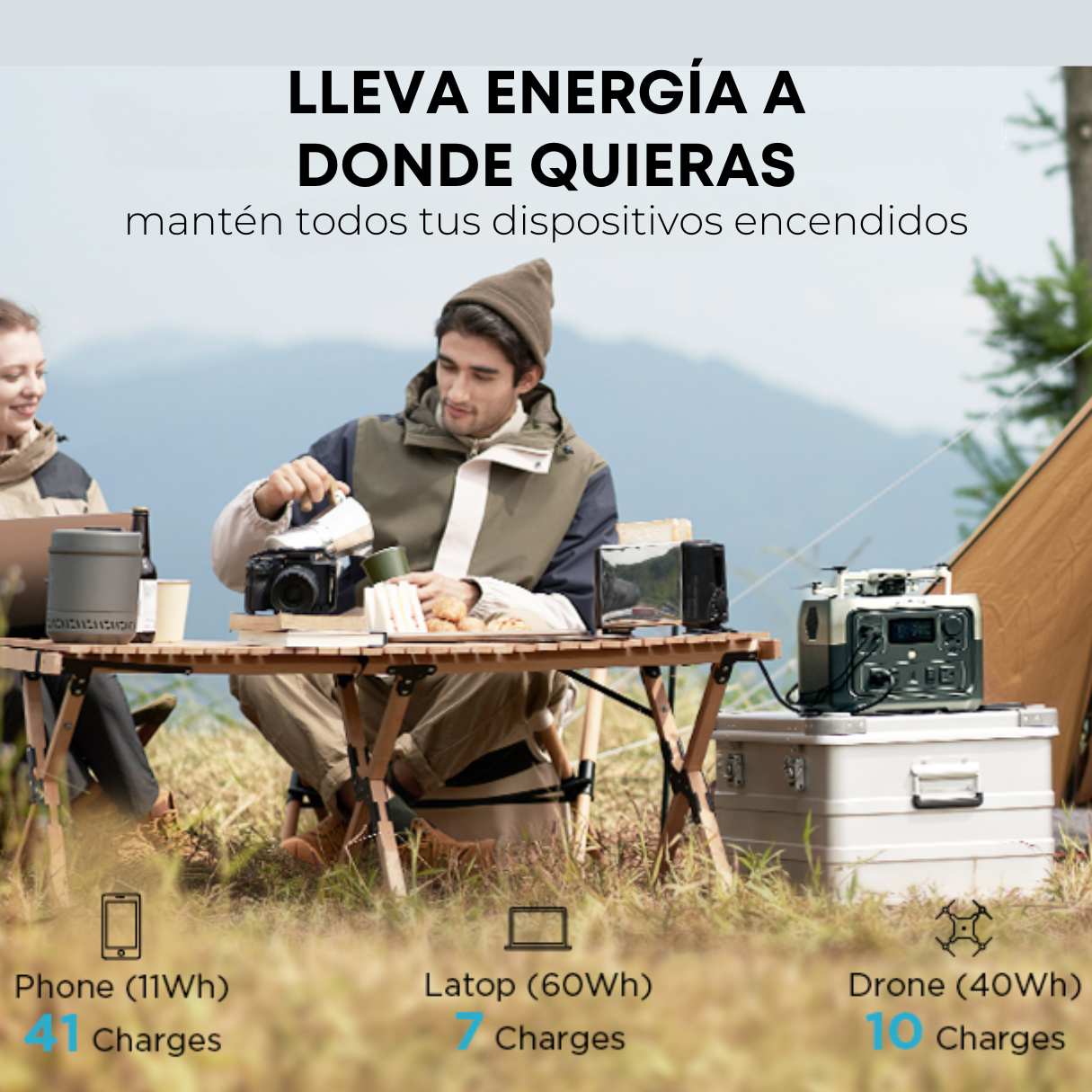 ECOFLOW Estación de energía portátil RIVER 2 Max 500, batería LiFePO4 de 499Wh hasta 1000W de salida