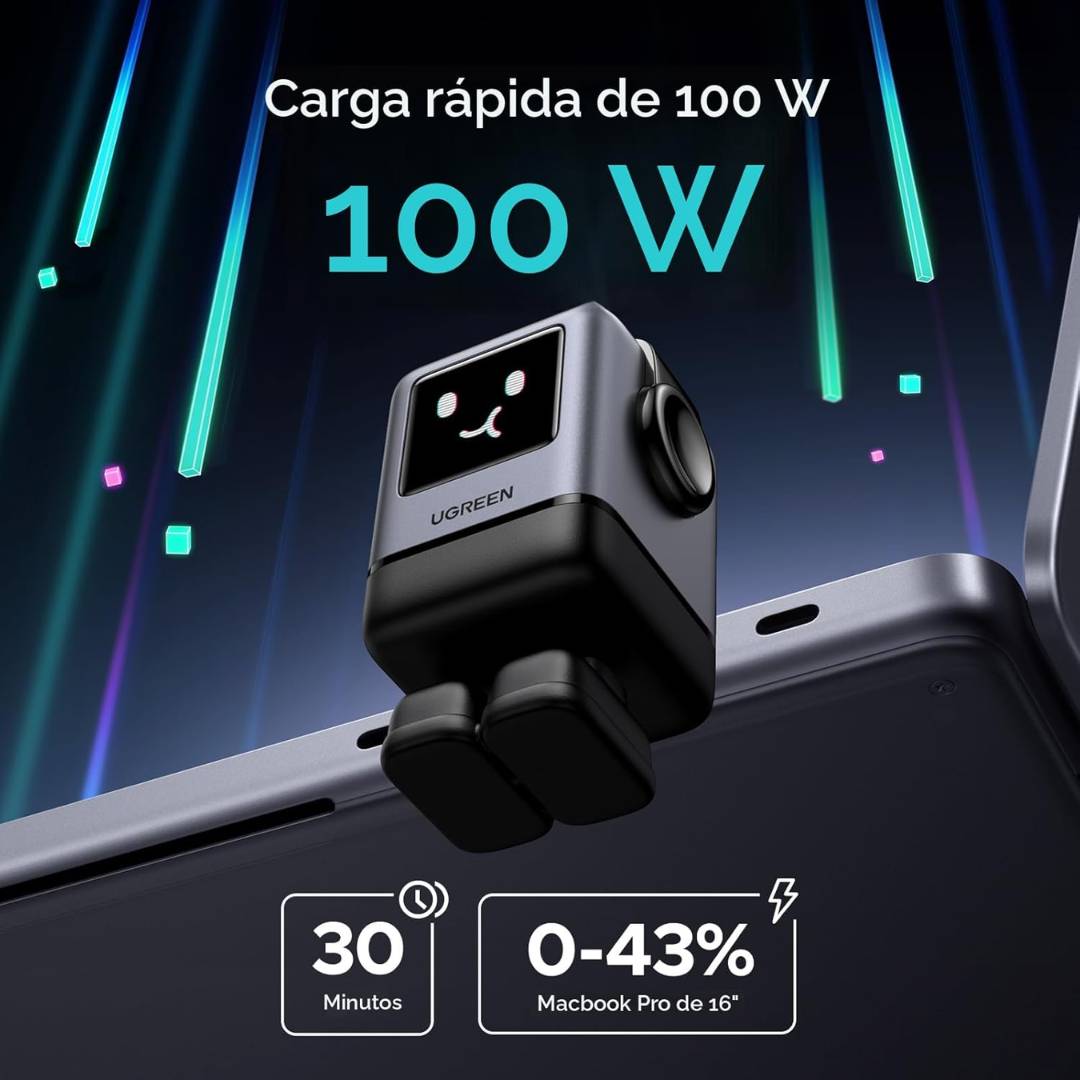UGREEN Uno - Cargador tipo C 100 W, Nexode GaN de 4 puertos, compacto y carga súper rápida