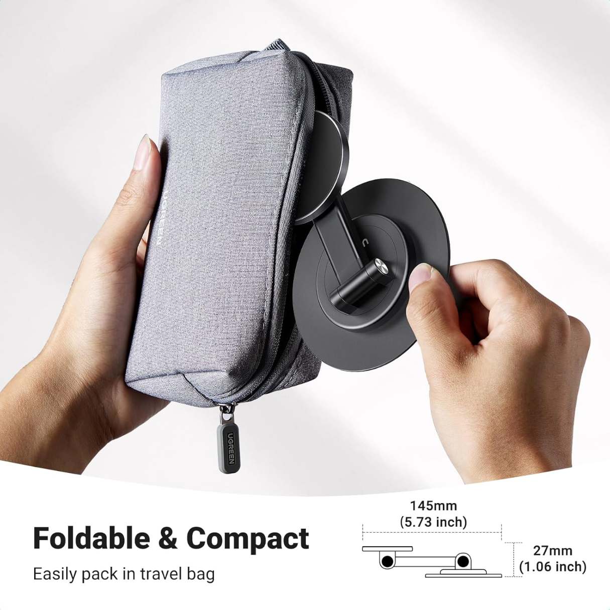 Ugreen Soporte MagSafe giratorio ajustable con rotación de 360° para iPhone 16/15/14/13/12 y funda MagSafe