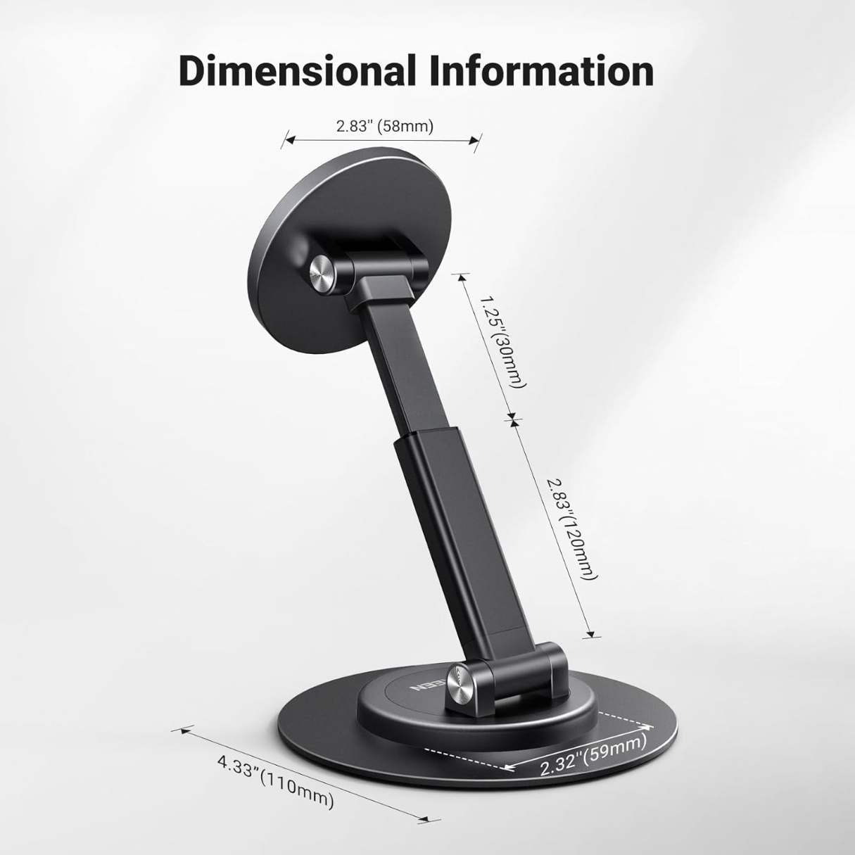 Ugreen Soporte MagSafe giratorio ajustable con rotación de 360° para iPhone 16/15/14/13/12 y funda MagSafe