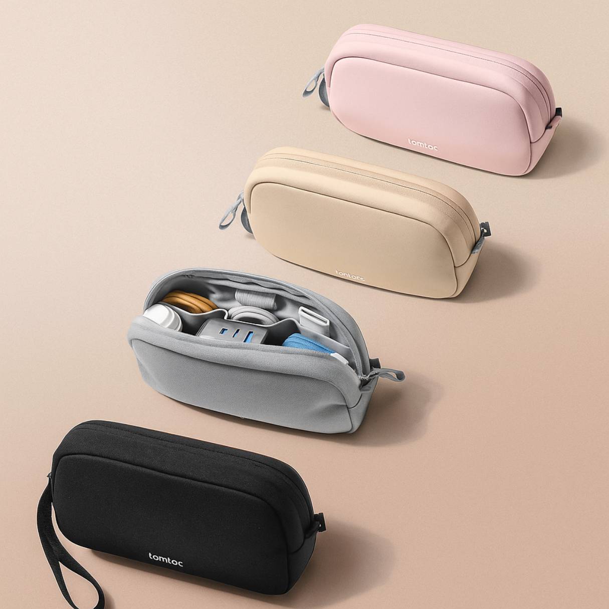 Tomtoc organizador de accesorios de viaje para cargadores y cables, para teléfono, Airpods, unidad USB y artículos diarios