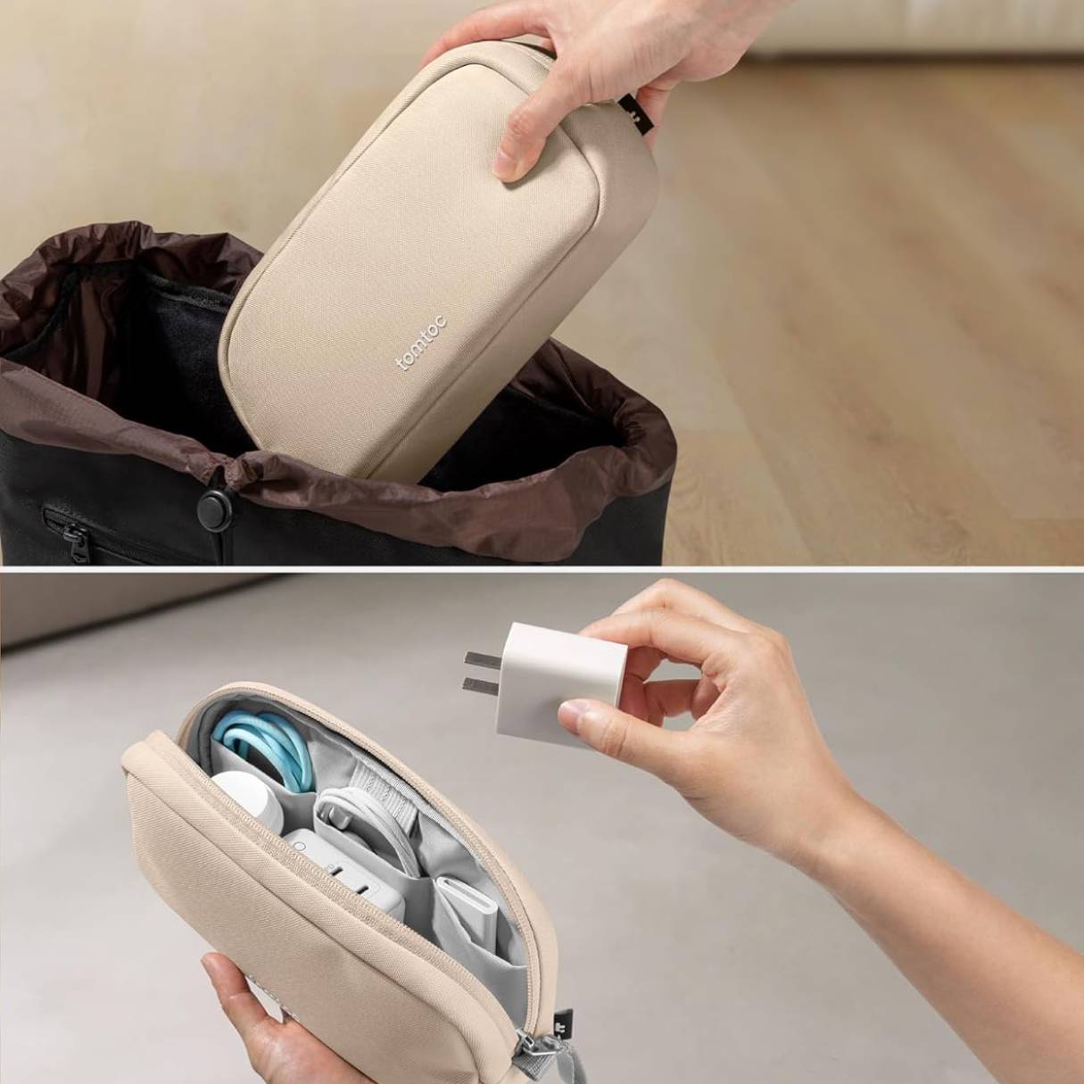 Tomtoc organizador de accesorios de viaje para cargadores y cables, para teléfono, Airpods, unidad USB y artículos diarios
