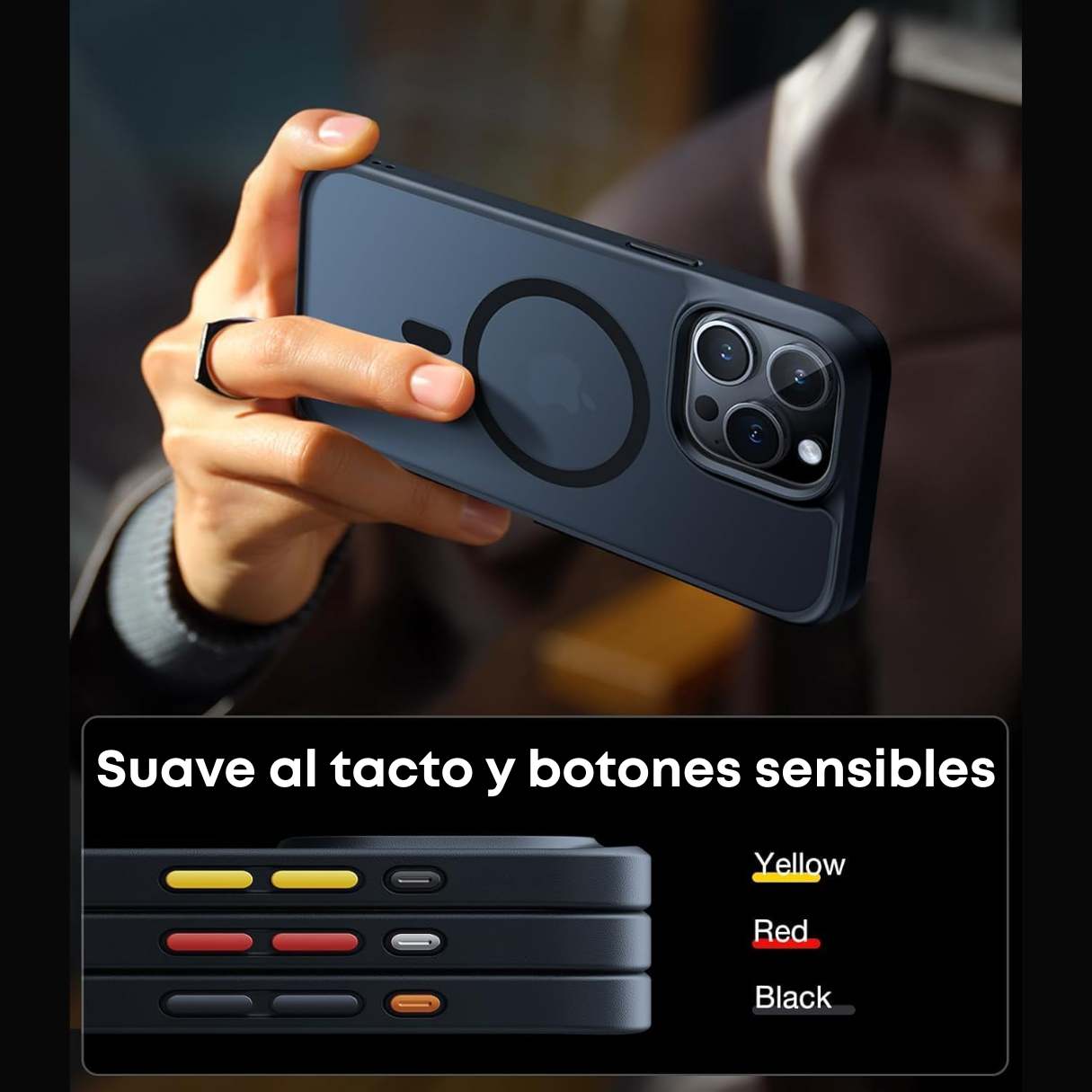 Torras Funda MagSafe para iPhone 15 Pro Max a prueba de golpes contra caídas de grado militar, translúcida delgada