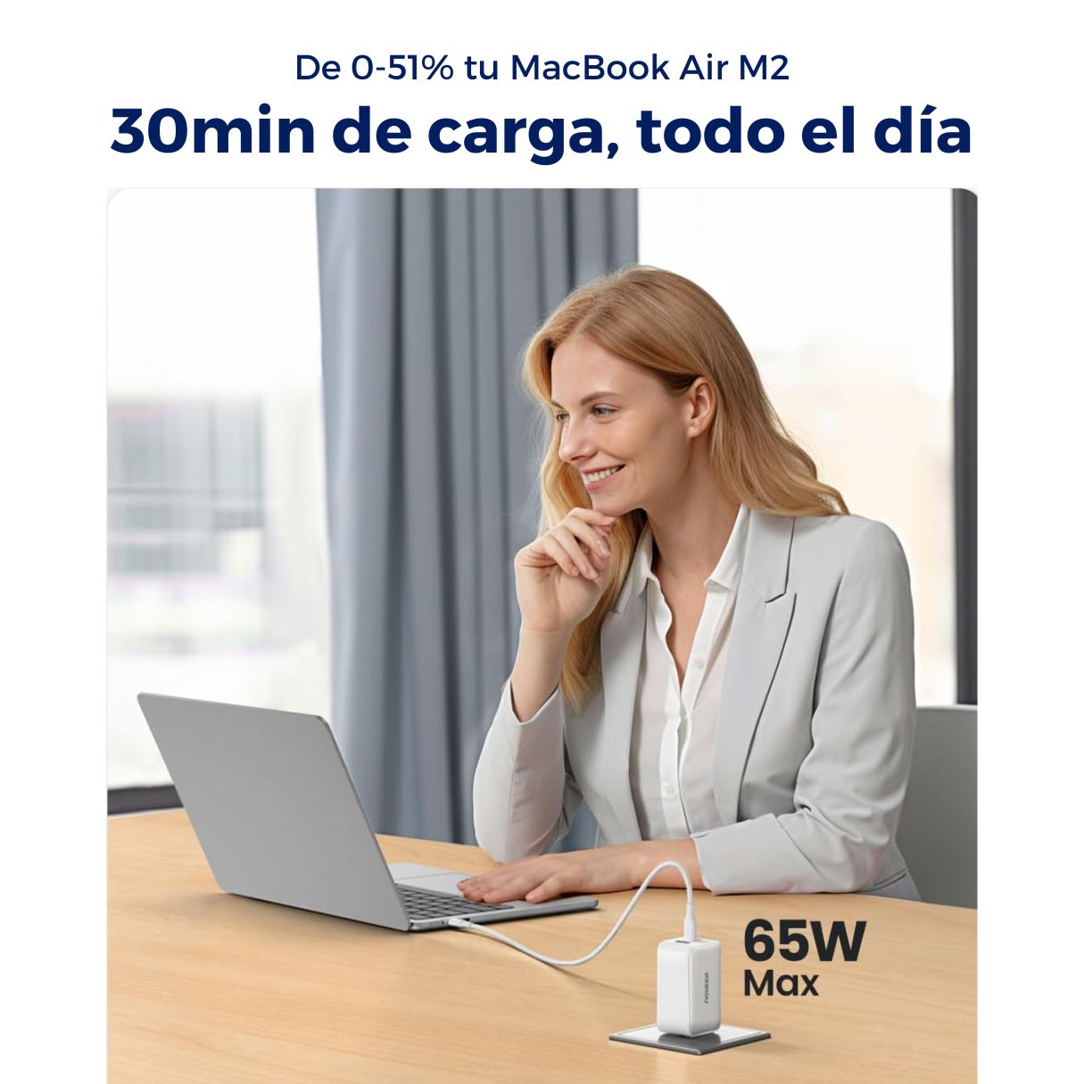 Ugreen Cargador 65W, Nexode 3 puertos para Macbook/iPhone/iPad, Galaxy S24