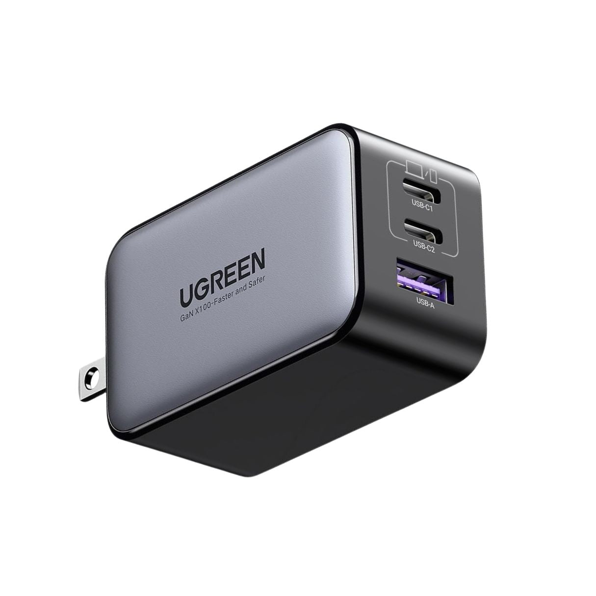 UGREEN CARGADOR 65W, NEXODE 3 PUERTOS CARGA RÁPIDA PARA MACBOOK/IPHONE/IPAD/GALAXY S24