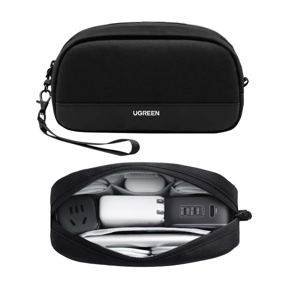 Ugreen Organizador de accesorios de viaje, multifuncional para cables, tarjeta SD, auriculares, cargador y más
