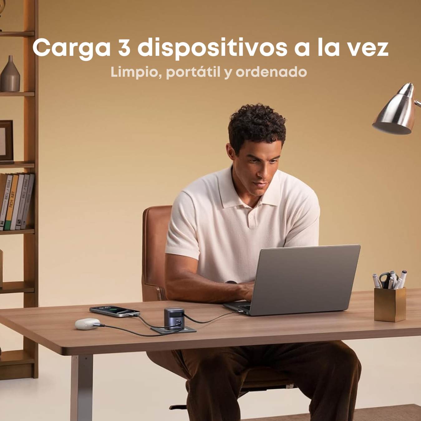 Ugreen Nexode Cargador retráctil GaN de 45W carga súper rápida, 3 puertos con enchufe plegable y cable retractil para iPhone 17/Samsung S25 Ultra