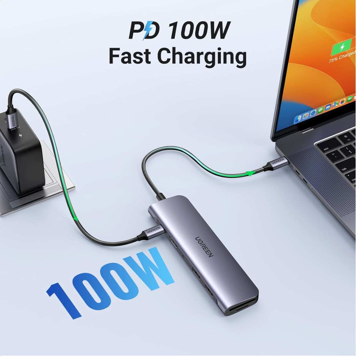 Ugreen Adaptador Revodok tipo C 7 en 1 para Macbook/Dell/Lenovo, iPad/iPhone/Galaxy