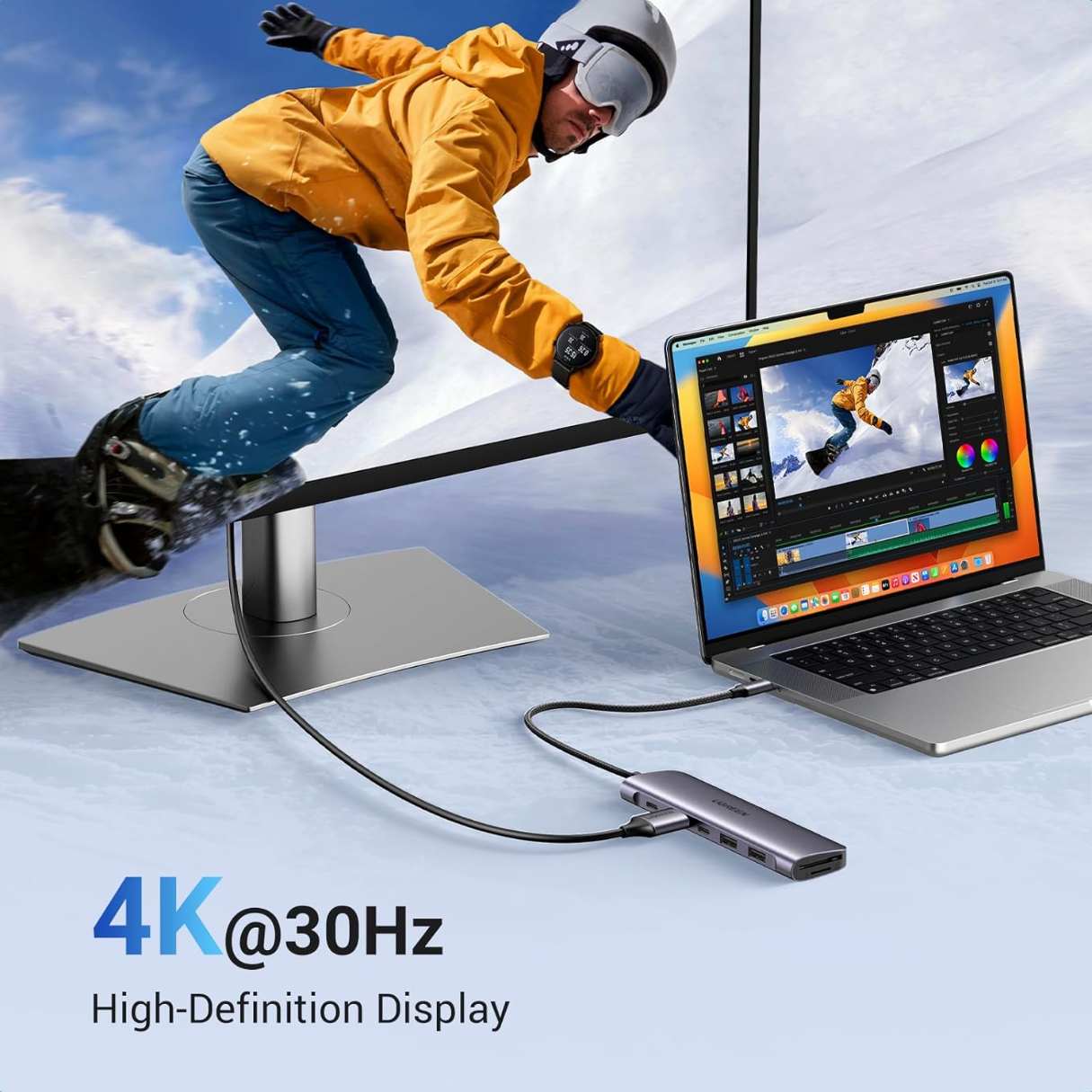 Ugreen Adaptador Revodok tipo C 7 en 1 para Macbook/Dell/Lenovo, iPad/iPhone/Galaxy