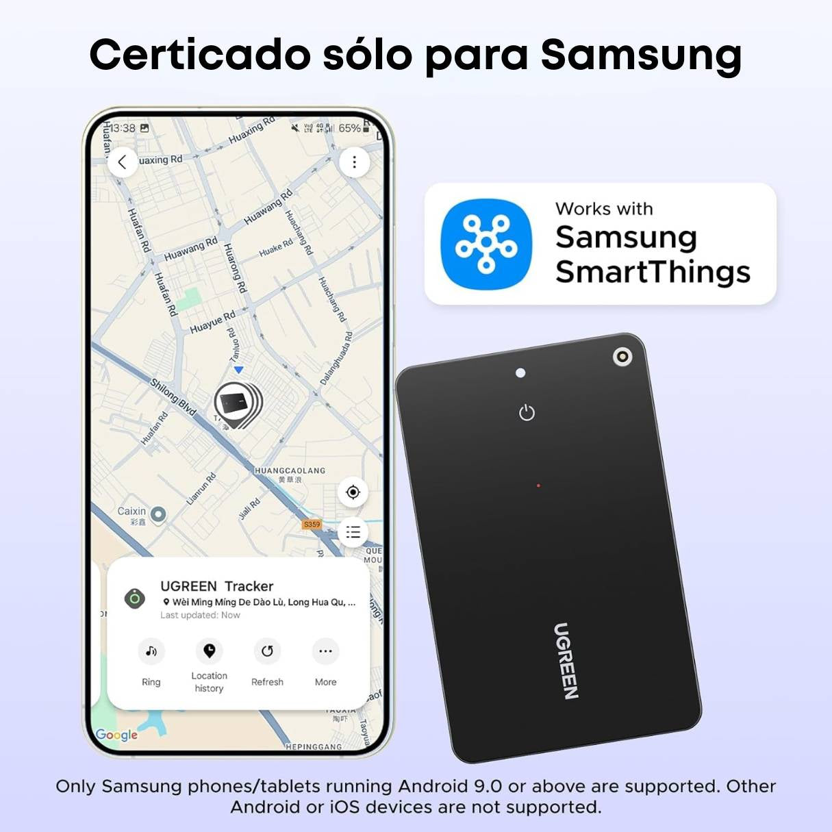 Ugreen FineTrack Slim S Bluetooth para Samsung, compatible con SmartThings, tarjeta rastreadora