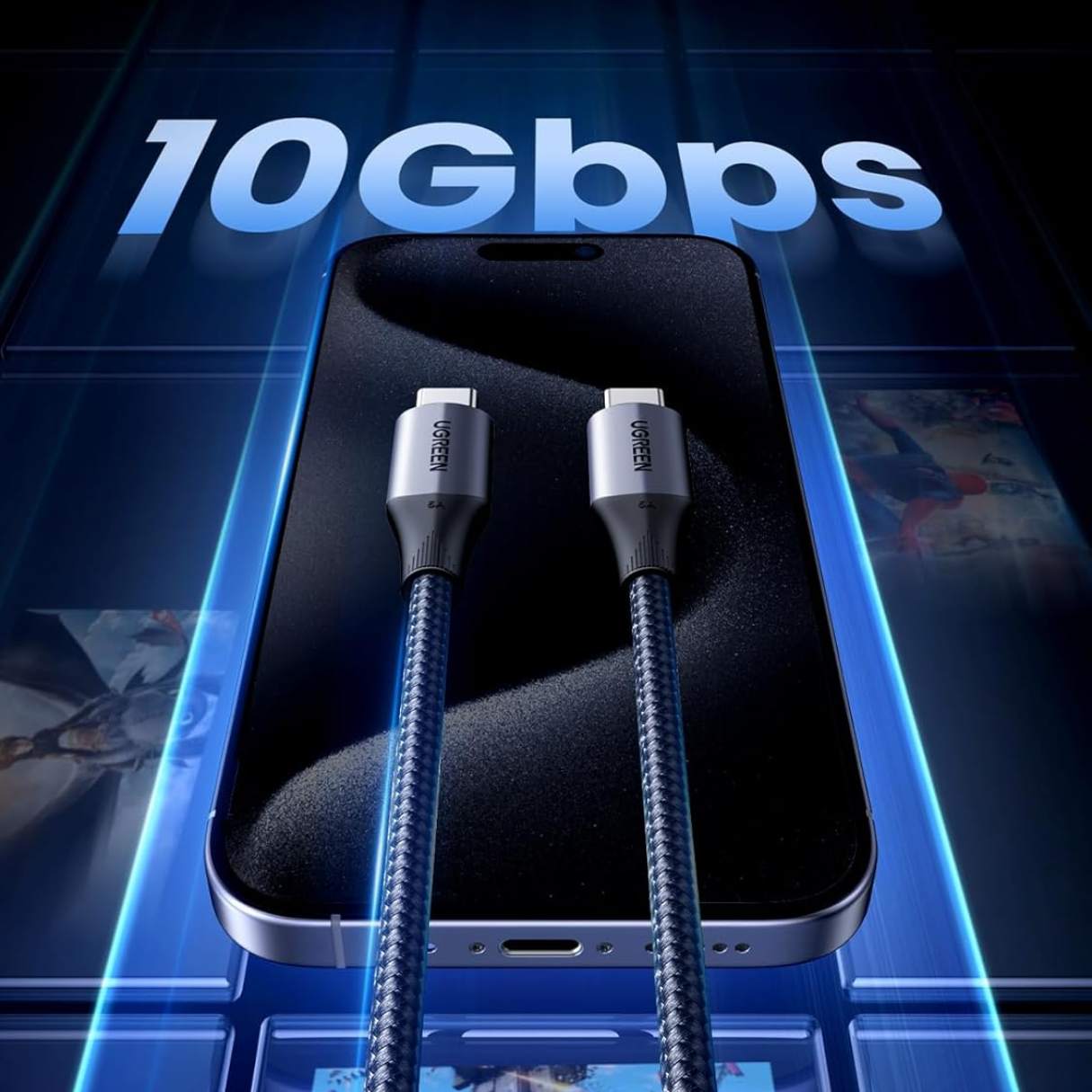 UGREEN Cable USB-C 3.2 Gen 2 – 10 Gbps, 240W PD, Video 4K (1 M)