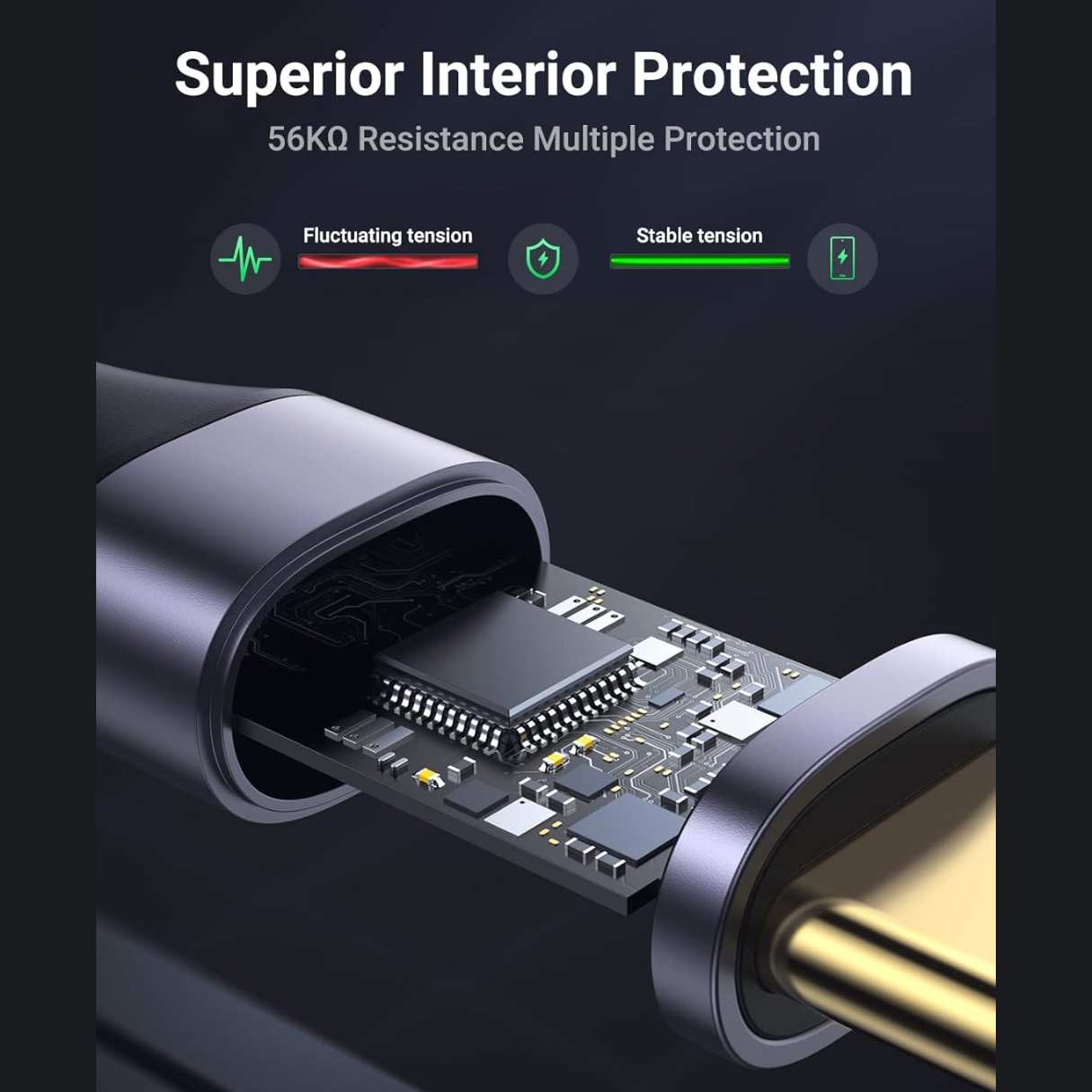 Ugreen Cable tipo C a A 3.0 transferencia de datos de 5 Gbps, trenzado carga rápida para Android Auto/iPhone 16/Galaxy/iPad