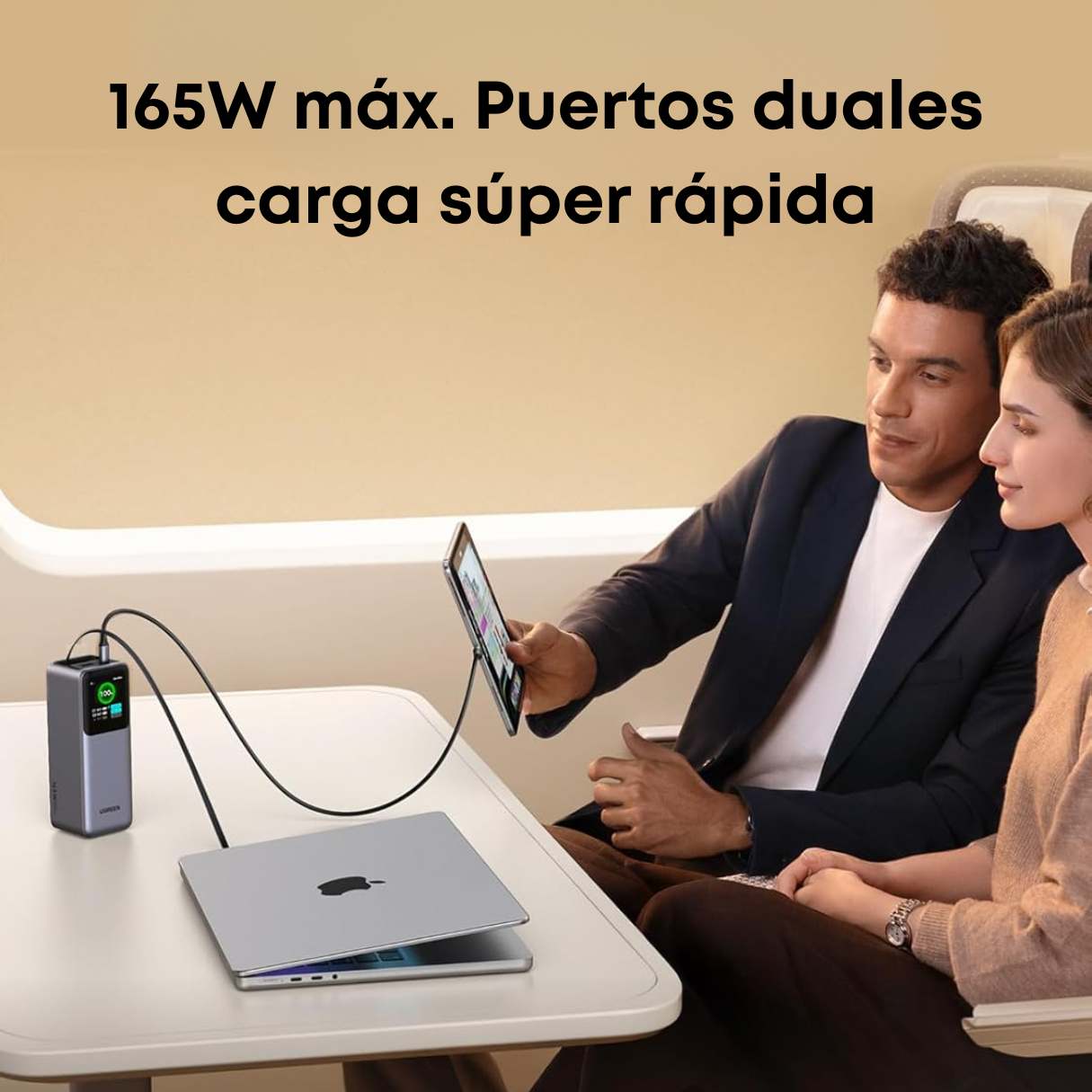Ugreen Nexode Power Bank 20000mAh 165W con cable USB C integrado de 100 W, para MacBook Pro/Air/iPhone 16/iPad Pro/Galaxy S25 Ultra/Dell/HP y más