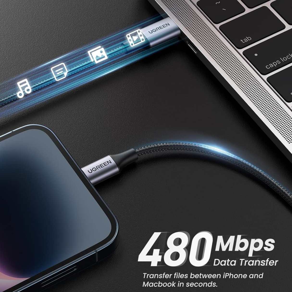 UGREEN Cable USB-C a Lightning certificación MFi