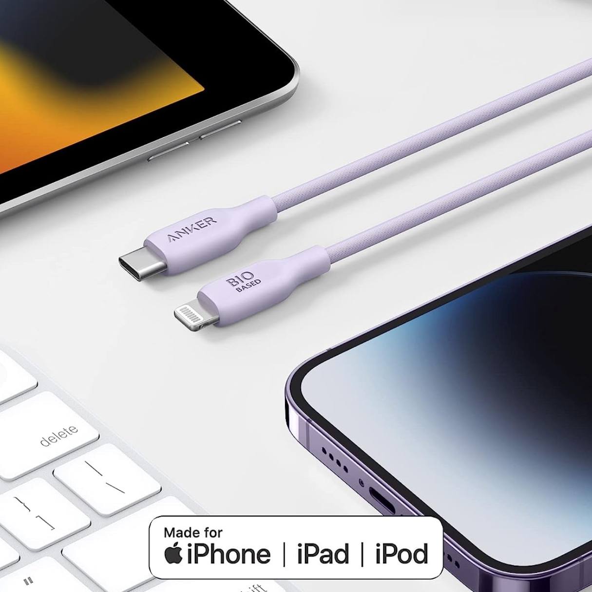 Anker cable tipo C a Lightning con certificación MFi carga rápida para iPhone 14/13/12/11/X 1.8 M
