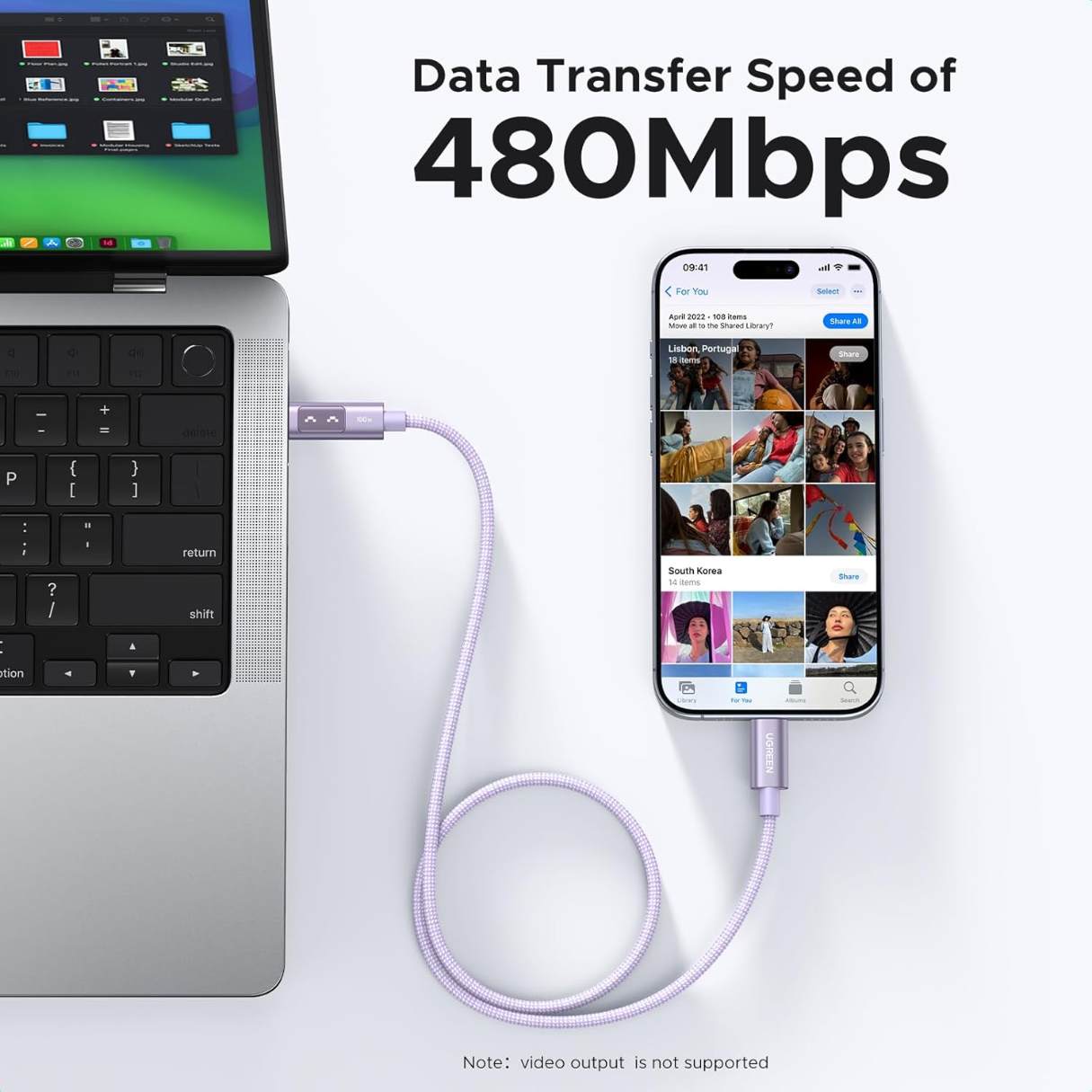 Ugreen Uno Cable tipo C C de 100W, carga rápida con pantalla LED, duradero, nailon trenzado para celulares, tablets, laptops y más