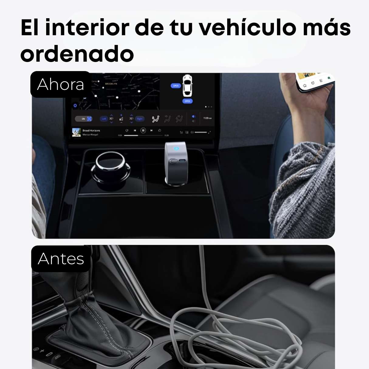 Anker Cargador de Vehículo USB-C 75W – Cable Retráctil