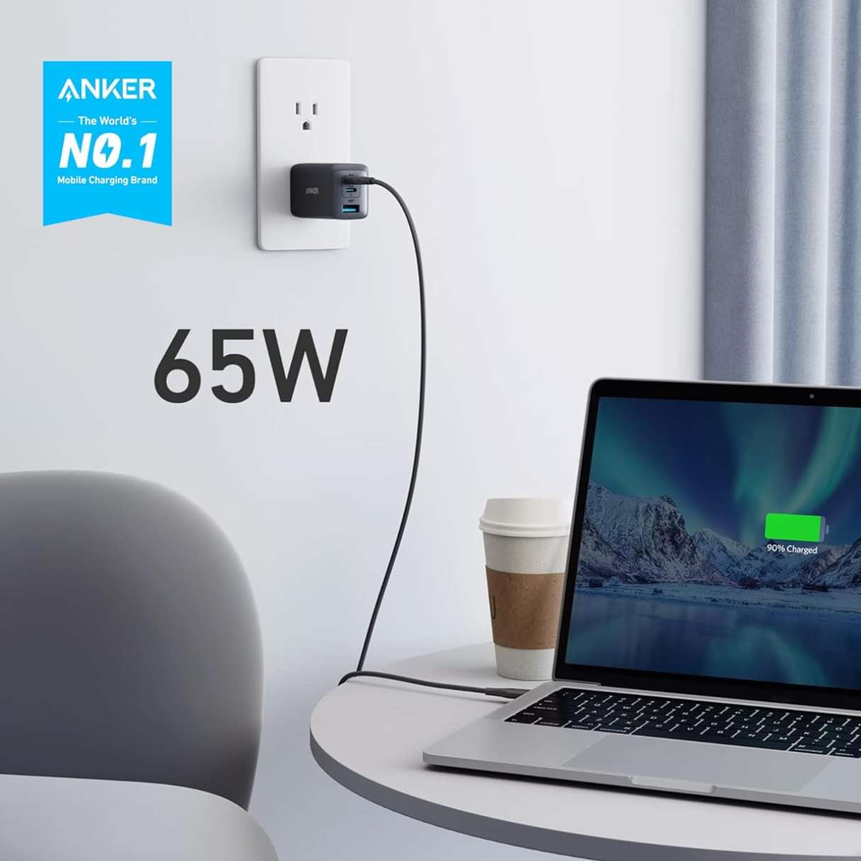 Anker Cargador tipo C (Nano 65W), PPS de 3 puertos compacto y plegable para MacBook, iPad, Galaxy, iPhone 16/15 y más