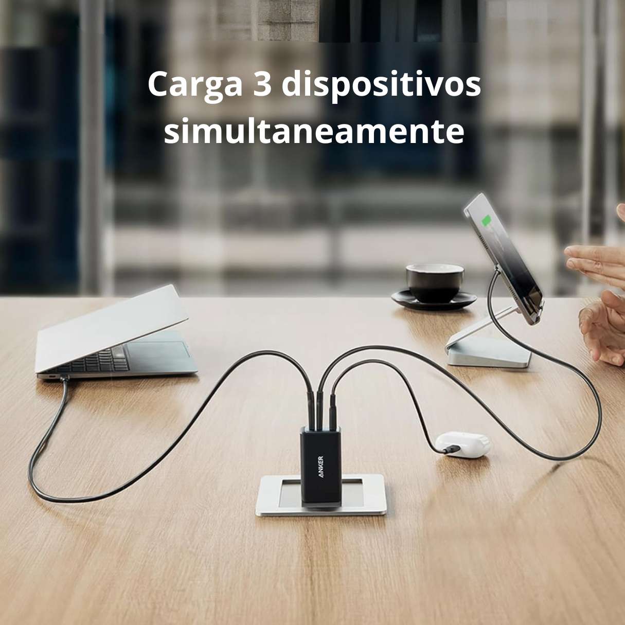Anker Cargador tipo C (Nano 65W), PPS de 3 puertos compacto y plegable para MacBook, iPad, Galaxy, iPhone 16/15 y más