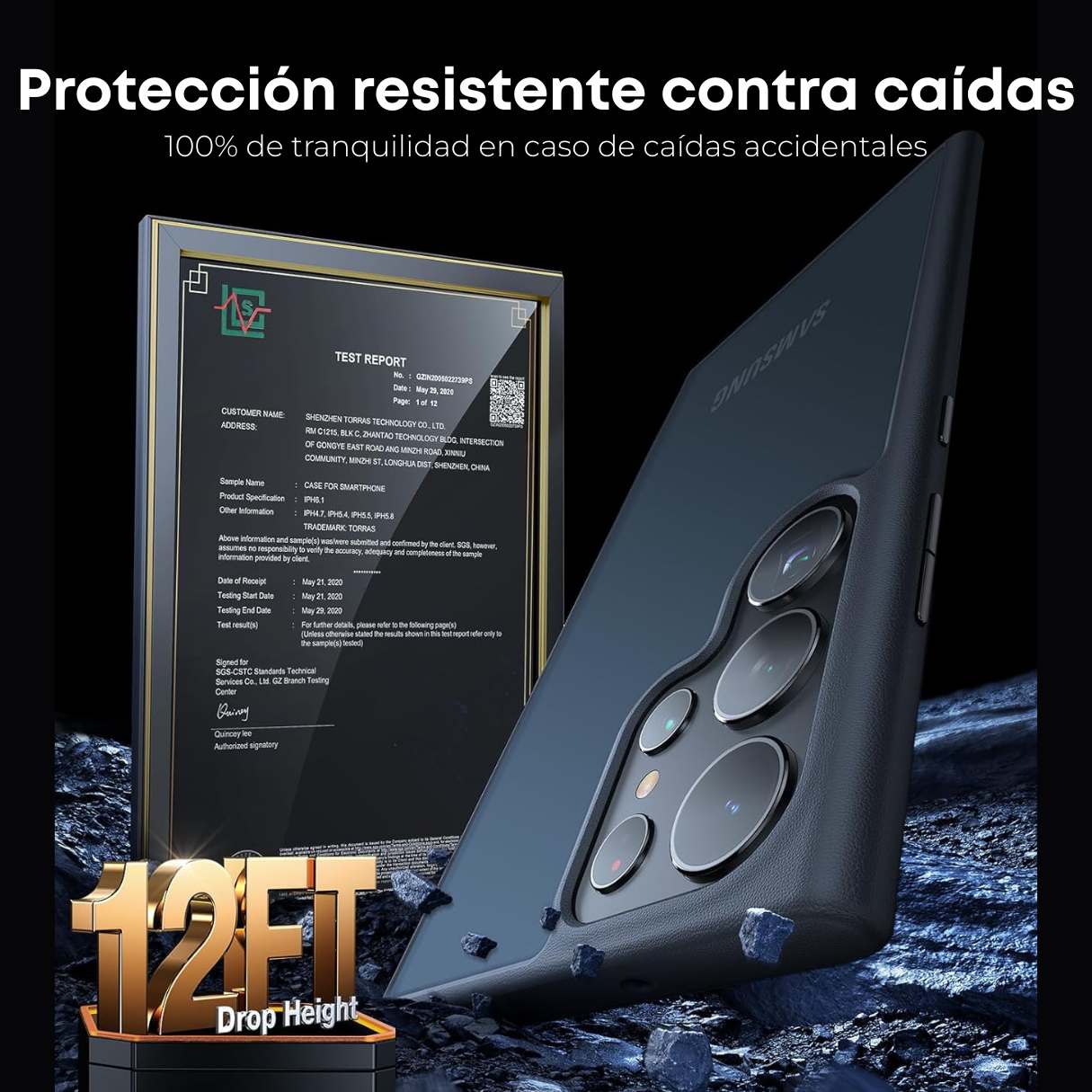 Torras Funda para Samsung Galaxy S24 Ultra negra