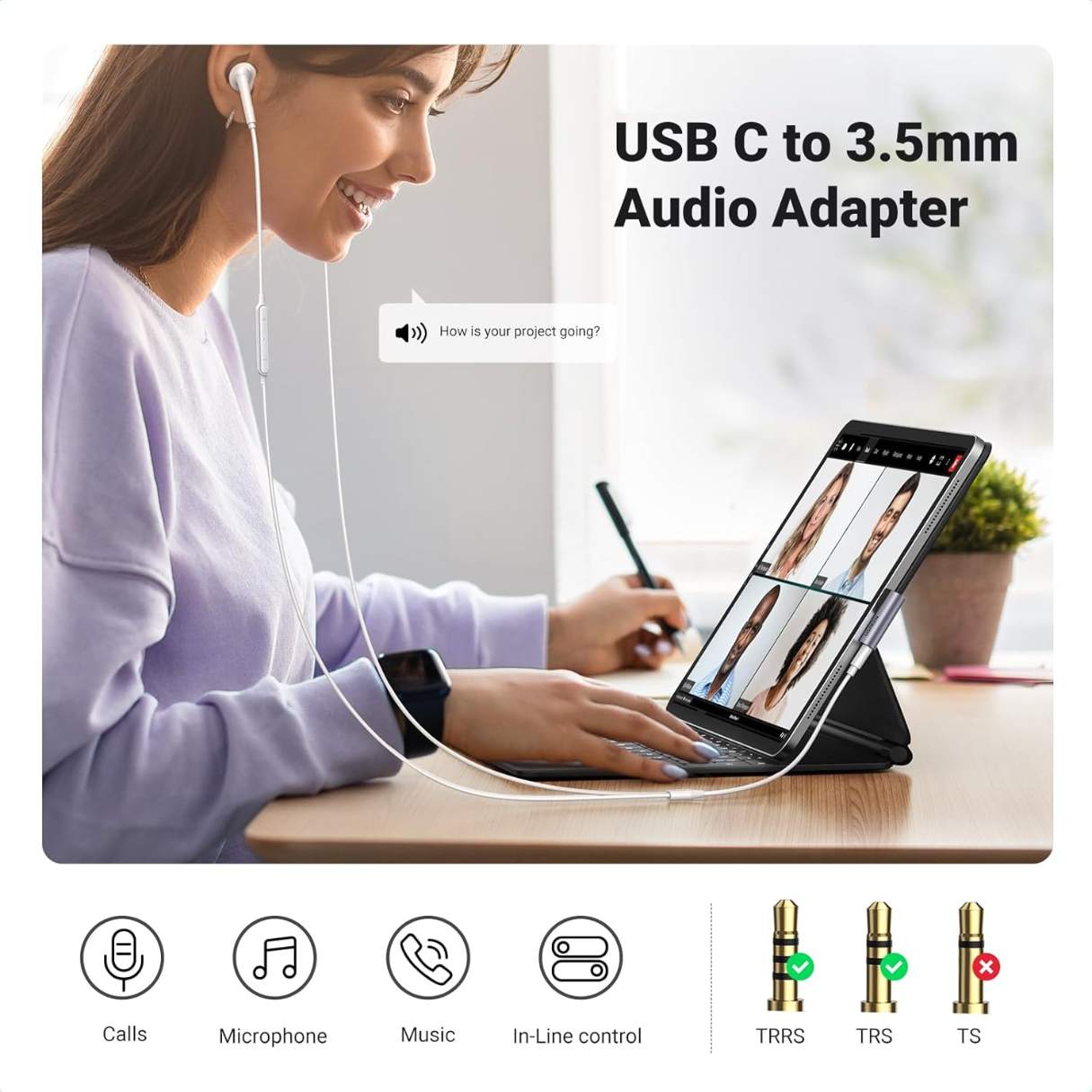 UGREEN Adaptador USB-C a 3.5mm – HiFi DAC Estéreo