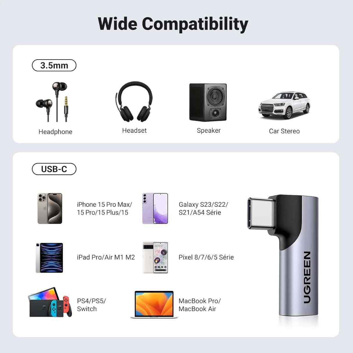 UGREEN Adaptador USB-C a 3.5mm – HiFi DAC Estéreo
