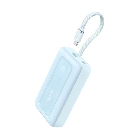 Anker Power Bank 10000 mAh 30W con cable tipo C integrado, carga rapida para iPhone 16/15/Galaxy/iPad/ Macbook y mas