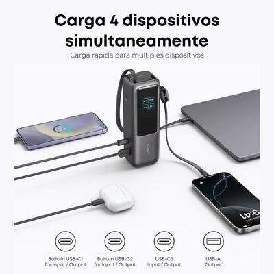 Anker Power Bank 25.000mAh 165W 2 cables retráctiles