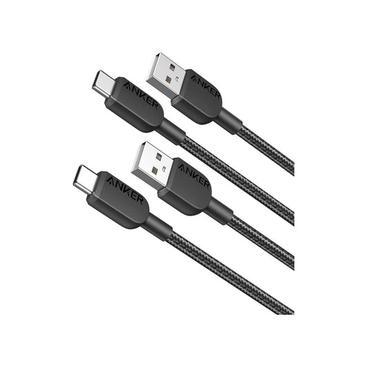 Anker cable tipo USBA a USBC (paquete 2 unidades), 0.9M, duradero en nailon trenzado, para celulares, tablets, auriculares, y más