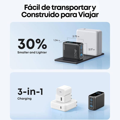 Anker Cargador 100W pantalla inteligente con cable