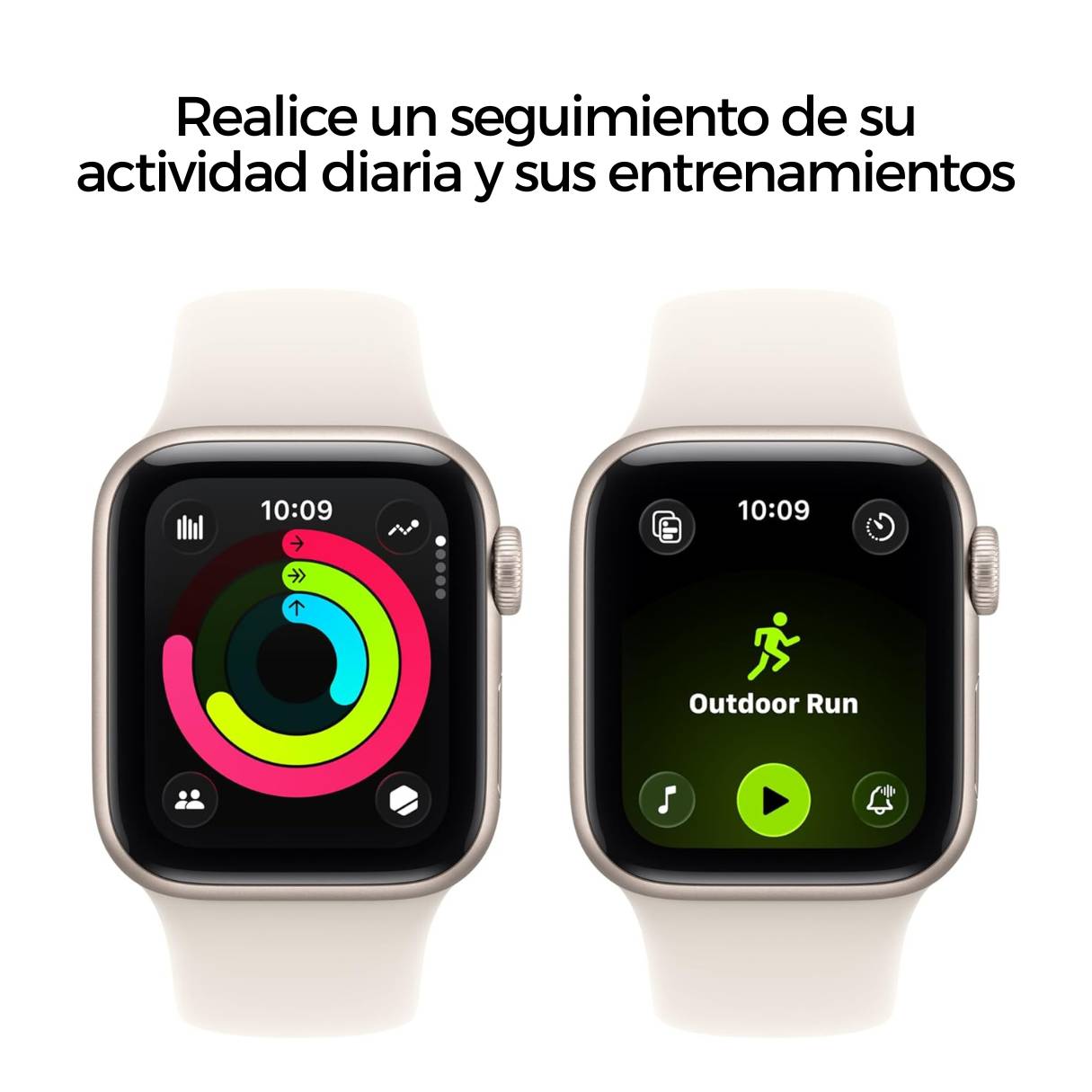 Apple Watch SE 3 (GPS) de 40mm con caja de aluminio Starlight con correa deportiva beige