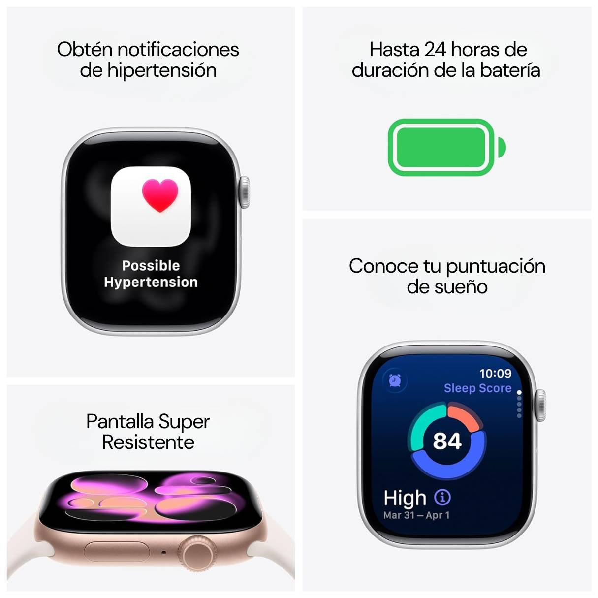 Apple Watch Series 11 de 42mm con caja de aluminio Space Gray con correa deportiva negra