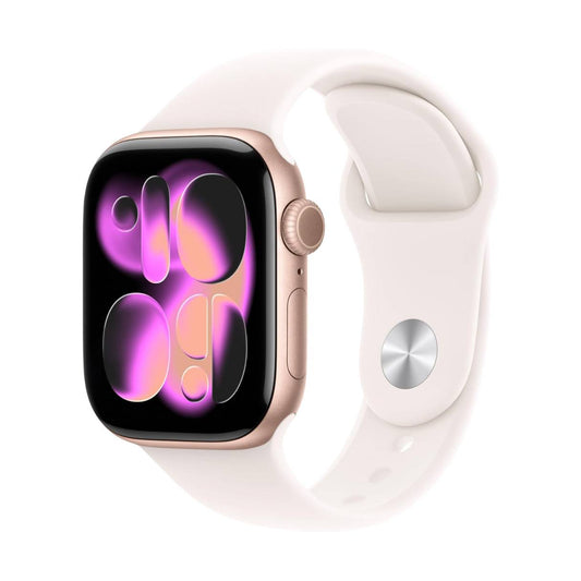 Apple Watch Series 11 de 42mm con caja de aluminio Rose Gold con correa deportiva rubor claro