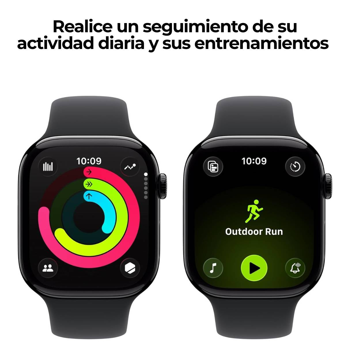 Apple Watch Series 11 con caja de aluminio negro azabache con correa deportiva negra