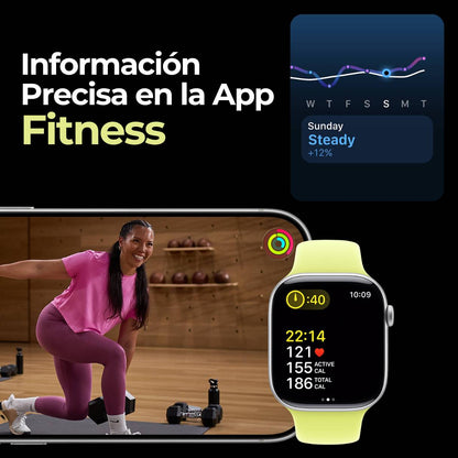 Apple Watch Series 11 con caja de aluminio negro azabache con correa deportiva negra