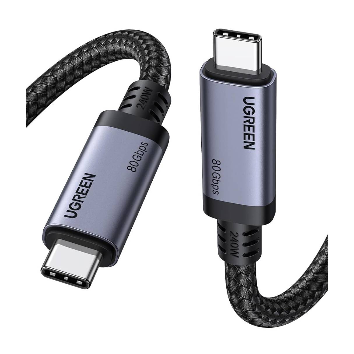 UGREEN Cable USB C a USB C de 240 W USB4 Gen4 80Gbps Premium 17K Dual 8K Triple 4K Pantalla PD3.1 Tipo C Carga Rápida Compatible con Monitores USB C, MacBook, iPad, iPhone 17/16/14, 1M