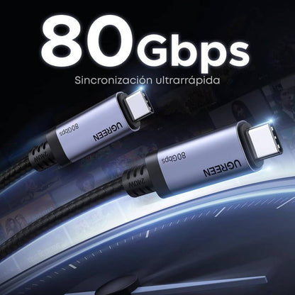 UGREEN Cable USB C a USB C de 240 W USB4 Gen4 80Gbps Premium 17K Dual 8K Triple 4K Pantalla PD3.1 Tipo C Carga Rápida Compatible con Monitores USB C, MacBook, iPad, iPhone 17/16/14, 1M