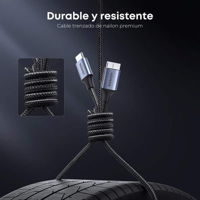 UGREEN Cable Micro B a USB-C – 10Gbps para Disco Duro Externo
