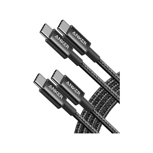 Anker cable tipo C a C (paquete 2 unidades), carga rápida 60W 1.80M, duradero en nailon trenzado, para celulares, tablets y más