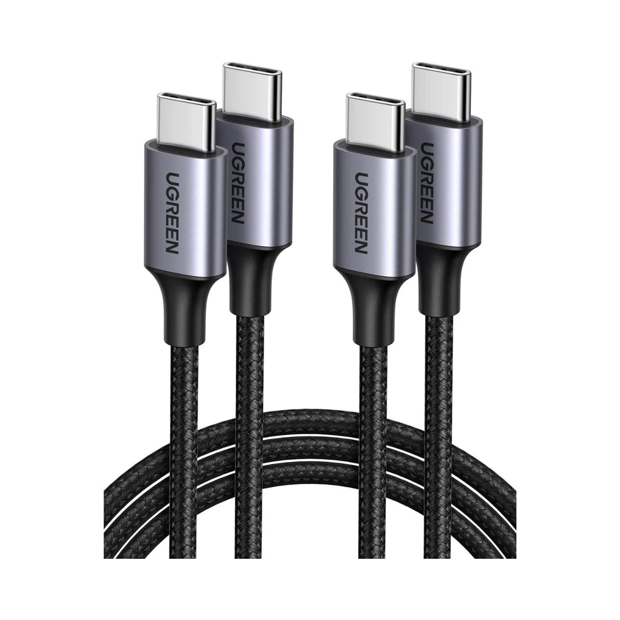 Cable tipo C Ugreen 60W 1M para iPhone 15/16/iPAd/Samsung Galaxy (paquete 2 unidades)