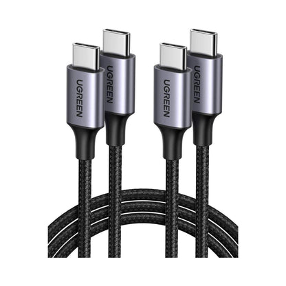 Cable tipo C Ugreen 60W 1M para iPhone 15/16/iPAd/Samsung Galaxy (paquete 2 unidades)