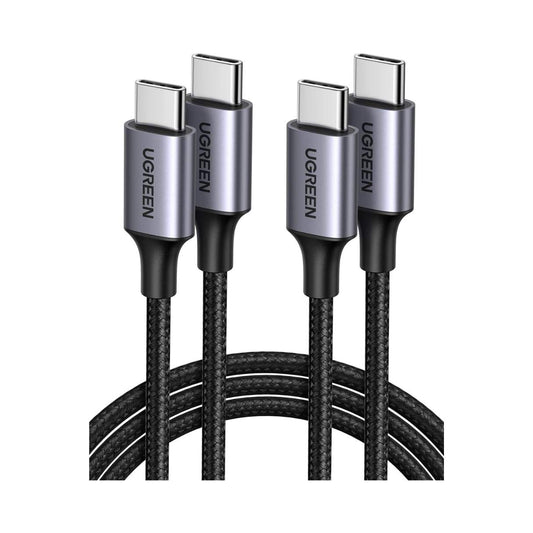 Cable tipo C Ugreen 60W 1M para iPhone 15/16/iPAd/Samsung Galaxy (paquete 2 unidades)